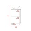 Tuhome Gouda 18 in. Single Bathroom Vanity, One Open Shelf, Single Door Cabinet, White MLB6758